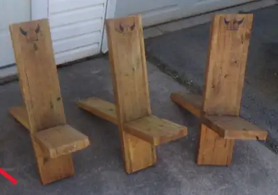3 PRESSURE TREATED  VIKING CHAIRS, View more