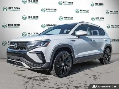 The 2024 Volkswagen Taos Highline, finished in a pristine white, comes equipped with an all-wheel-dr...