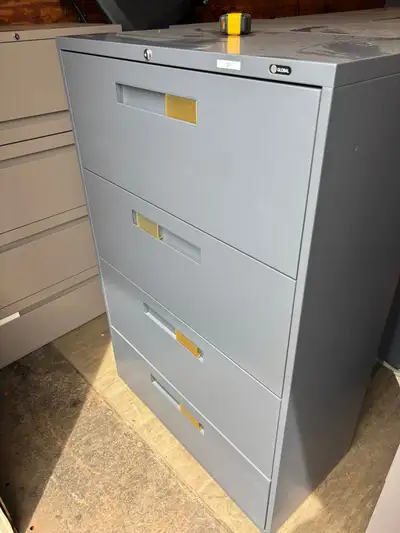 Global 4 Drawer Fireproof Filing Cabinet-Excellent Condition !, View more