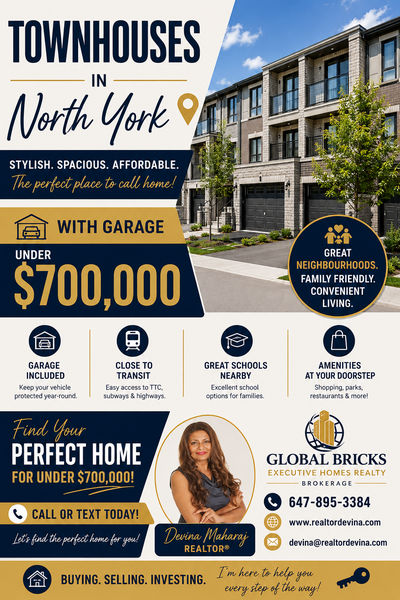 TOWNHOMES IN NORTH YORK UNDER $700,000, View more