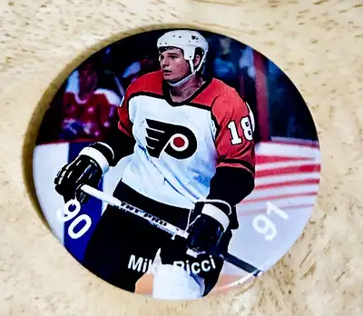 1990-91 Mike Ricci Philadelphia Flyers Collectors 1.5” Pinback, View more