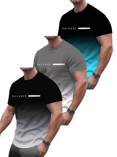Men's shirt 3-pack gradient letter signature 3D, View more