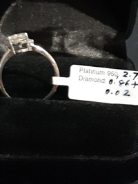 PLATINUM Diamond Engagement Ring .86 CARATS CENTER .02 SIDE NEW
