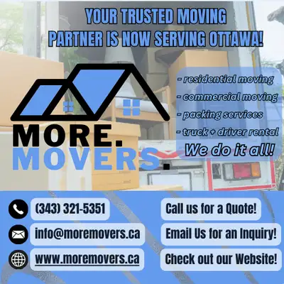 Discover a Seamless Move with More Movers – Canada’s Newly Trusted Moving Experts! Elevate your movi...