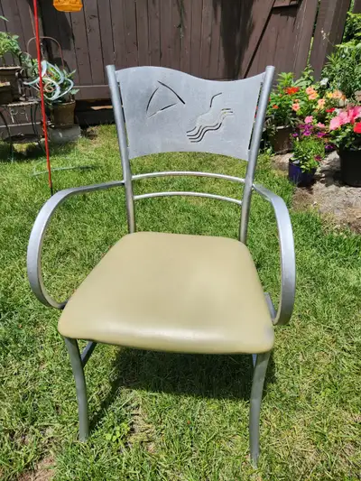 Set of six retro restaurant patio chairs., View more