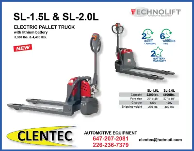 PALLET JACK / PALLET TRUCK ELECTRIC - CLENTEC, View more