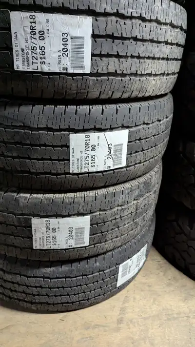 SET OF 4X FIRESTONE TRANSFORCE HT TAG # 20403 Size: 275/70/18 275/70/18 Excellent condition Pressure...