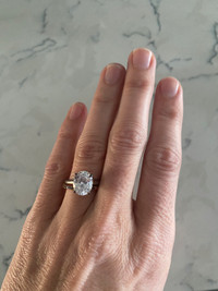 1 carat Oval Cut Synthetic Diamond Ring 