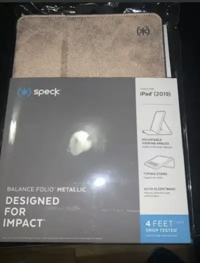 Brand New - Speck iPad (2019) Pro 9.7” Case !!!! Designed For Impact Balance Folio Metallic Rose Adj...