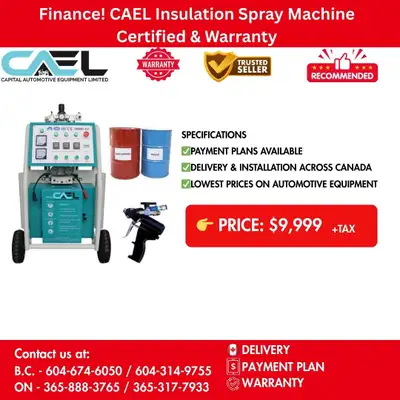 Finance! New CAEL Insulation Spray Machine Certified & Warranty 9,999 CAEL Insulation Spray Machine...