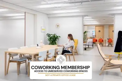 This offer includes access to unreserved coworking spaces. This coworking membership gives you acces...