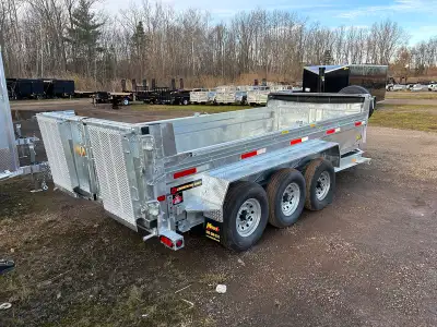 Miska Ultra Low Pro 10 Ton Tri-Axle Galvanized Dump Trailers 21,000lb GVWR - LOADED with our Contrac...