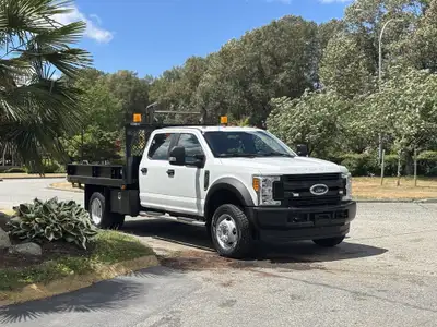 2017 FORD F-550 Flat Deck Dump Truck Trailer Hitch Ladder Traffic Advisor Lights With D&R Electronic...
