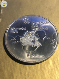 Silver Canadian 1976 Olympics 5 dollar coin. Lethbridge Alberta Preview