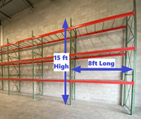 Massive Savings on USED Pallet Racking : 15 ft High Storage Rack