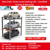 New CAEL Three-Level Parking Lift – Certified & Warranty Richmond Greater Vancouver Area Prévisualiser