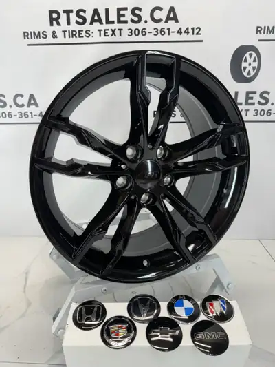 Set of 4 NEW R165 18" Rims Fits: Chevy, Buick, GMC, Cadillac, Honda, Acura & others (logo caps inclu...