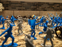 Plastic Civil war Blue and Grey Toy soldiers.