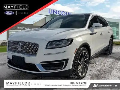 2020 Lincoln Nautilus Reserve White Metallic EQUIPMENT GROUP 201A ELEMENTS PKG LINCOLN CO-PILOT ASSI...