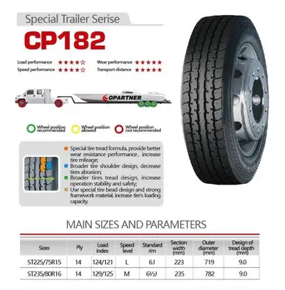 The all-steel 14 ply casing is built for the heavy haul. Designed with four consistent grooves and a...