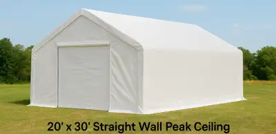 New 20' x 30' Straight Wall Peak Ceiling Storage Shelter ST2031V, View more