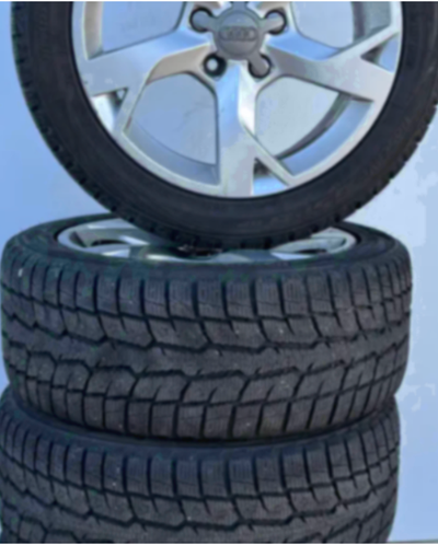 Like new 245/45/17 winter ice snow tires 245 45 17 on Audi A4 S4 5x112 wheels rims tires have 12/32...