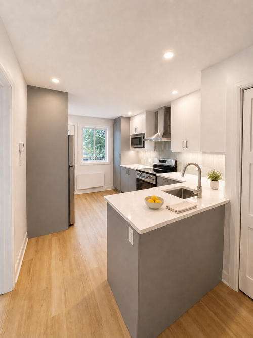Magnifique appartement 4 ½ entièrement rénové de 730 pieds carrés, situé au 387 rue Gilford, au cœur...