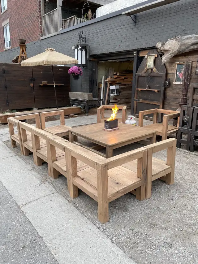 Outdoor Solid reclaimed wood furniture in Patio & Garden Furniture in City of Toronto - Image 10