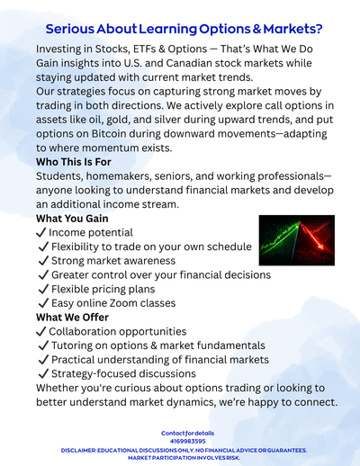Serious  About learning Options & Markets, View more
