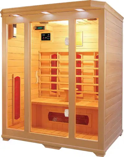 NEW PURE STEAM & BATH™ 3 PERSON HEMLOCK SAUNA CERAMIC SEKCK3, View more