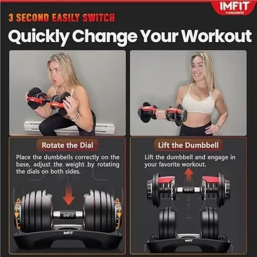 Adjustable Dumbbell Set 5-52.5 lb - 4 in 1, Home Gym in Exercise Equipment in Ottawa - Image 3