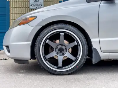 instock! te37 style 18x8 38 5x114.3 73.1 matt gunmetal ,416/3356214 jspec, for civic, mazda, elantra...