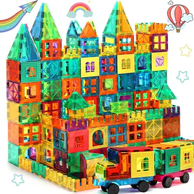 NEW 100 108 118 PCS MAGNETIC TILE BLOCKS 3D BUILDING SET 100 PCS SET GMMTS100 SALE $49.95 2 PACKS $4...