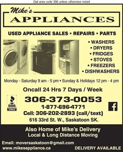 repairs to commercial and residential appliances fridges stoves washers driers dishwashers : hot wat...