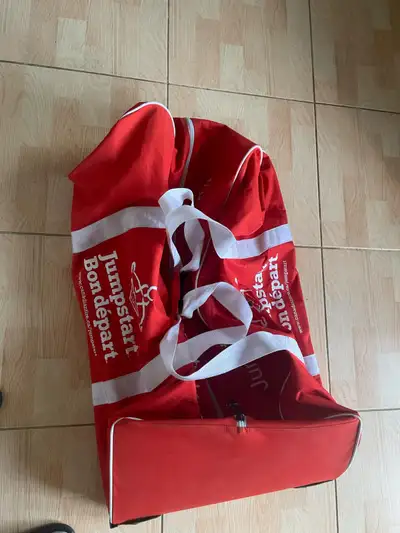Canadian Tire Jumpstart Large Hockey Bag on Wheels Red, View more
