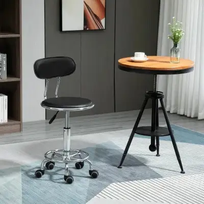 HOMCOM Faux Leather Salon Rolling StoolLOT# 2520, View more