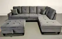 Brand New sectional couch for sale Including ottoman.