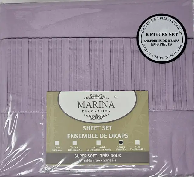 Brand New 6-Piece  Quality Deep Pocket Bed Sheet; King & Queen in Bedding in City of Toronto - Image 7
