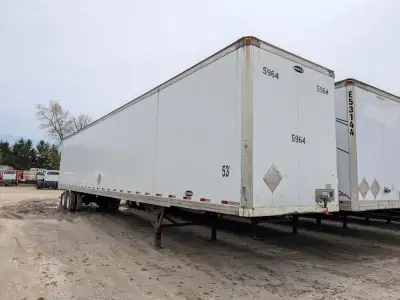 53ft Van Tandem Van Trailer Spring Suspension Roll Up Door Aluminum Roof 2008 Strick 53ft Van ...