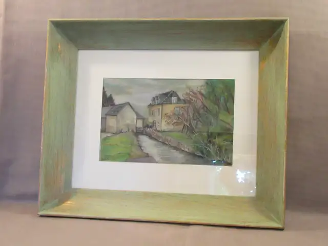 Lovely Landscape Painting, Oil Pastel on Paper Board, Framed in Arts & Collectibles in City of Montréal - Image 2