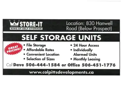 With 100 storage units ranging in size from 5' X 5' to 10' X 20' we have the size to fit your needs...