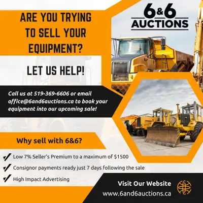 6&6 Auctions is gearing up for our next sale November 2 - 6, 2026!! We want to help you turn your eq...