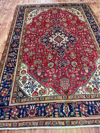 Tabriz Handmade Wool Persian Rug,9.10 x 6.7 ft,red,green,blue