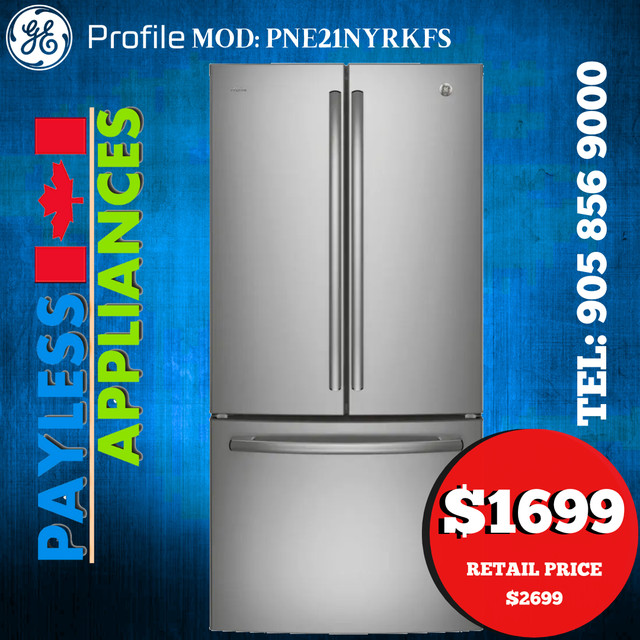 GE PNE21NYRKFS 30" French Door Refrigerator with Water Dispenser in Refrigerators in City of Toronto