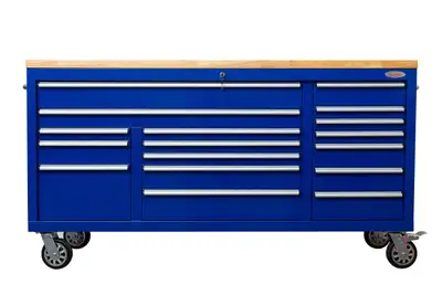 NEW 72"  HOLLAND DARK BLUE 17 DRAWER TOOL BENCH BOX 72FDB, View more