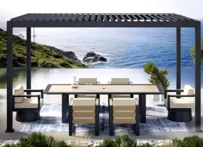Mirador 8.8 Ft. X 14.4 Ft. Adjustable Louvered Aluminum Pergola, View more