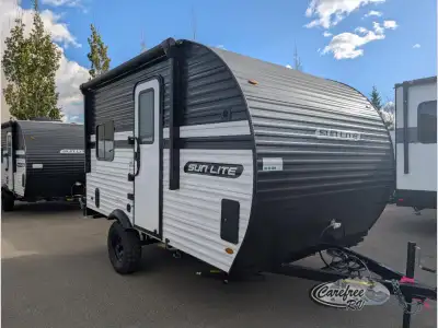 Sunset Park RV Sun Lite toy hauler travel trailer 14THX highlights: Two Burner Cooktop Rear Bed Wet...