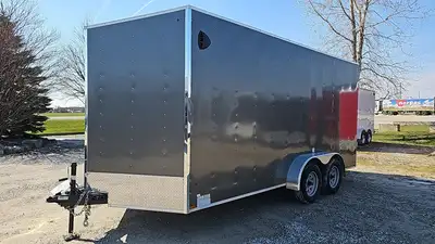 Width: 7' Length: 16' Height: 84in. GVWR: 3175KG/7000LBS Axle Type: Tandem Frame: Steel Tire Size: 1...