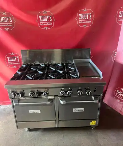 48” GAS garland 6 burner , flat top griddle and ovens, View more