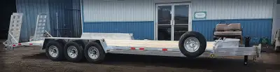 galvanized 24' 10 ton equipment float 80" x 24' 3 7000lb axles with electric brakes pintle hitch opt...